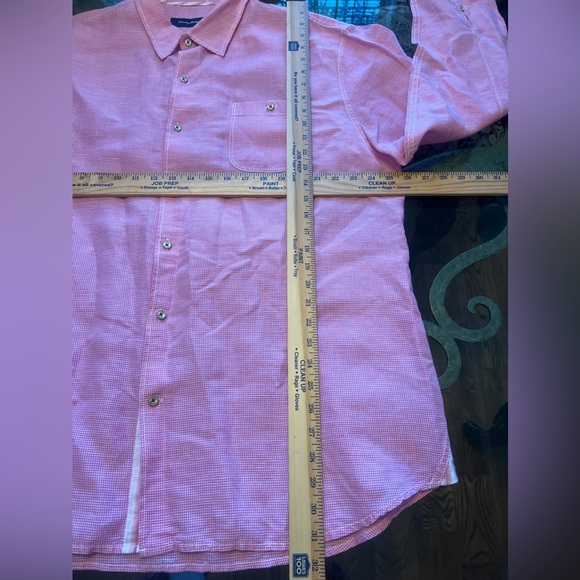 Tommy Bahama Shirt Mens XXL Pink Gingham Linen Blend Lightweight Casual - MINT - Picture 12 of 12